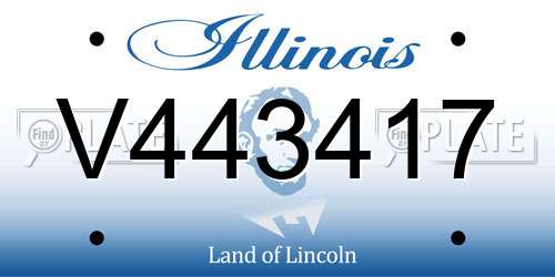 V443417 Illinois License Plate