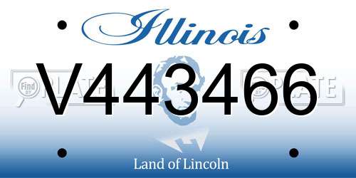 V443466 Illinois License Plate