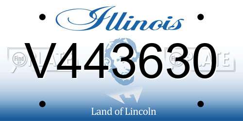 V443630 Illinois License Plate