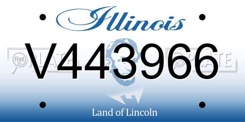 V443966 Illinois License Plate