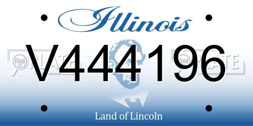 V444196 Illinois License Plate