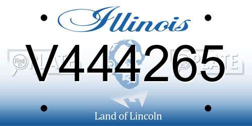 V444265 Illinois License Plate
