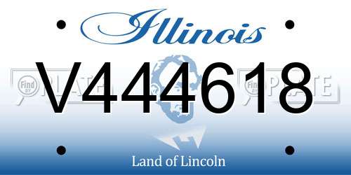 V444618 Illinois License Plate
