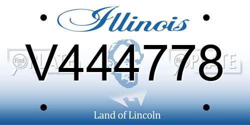 V444778 Illinois License Plate