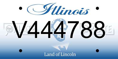 V444788 Illinois License Plate