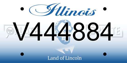 V444884 Illinois License Plate