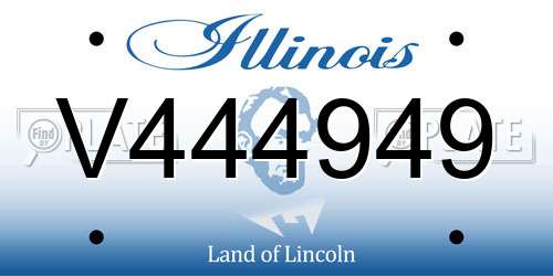 V444949 Illinois License Plate