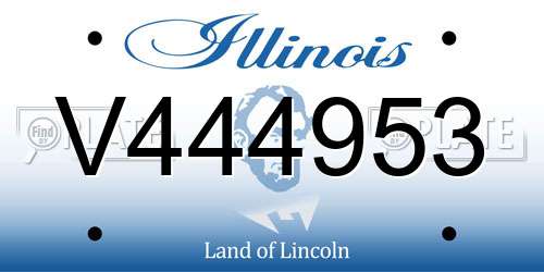 V444953 Illinois License Plate