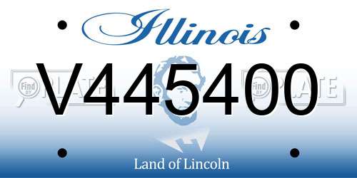 V445400 Illinois License Plate