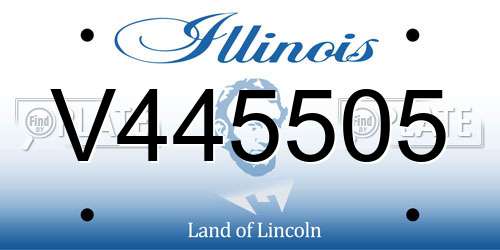 V445505 Illinois License Plate