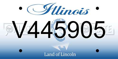 V445905 Illinois License Plate