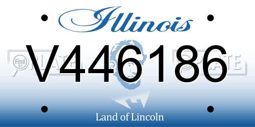 V446186 Illinois License Plate