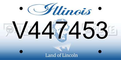 V447453 Illinois License Plate