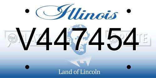 V447454 Illinois License Plate