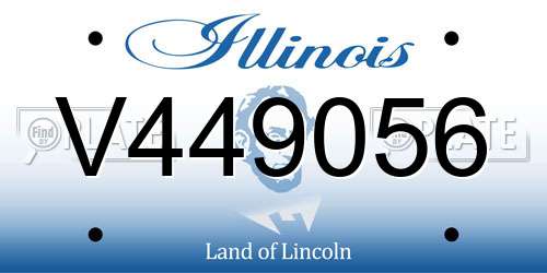 V449056 Illinois License Plate