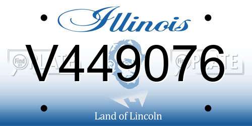 V449076 Illinois License Plate