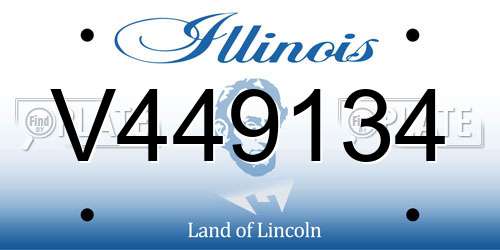 V449134 Illinois License Plate