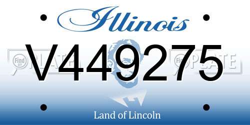 V449275 Illinois License Plate