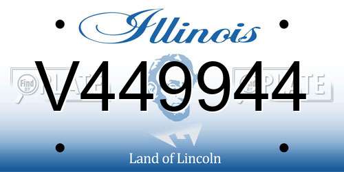 V449944 Illinois License Plate