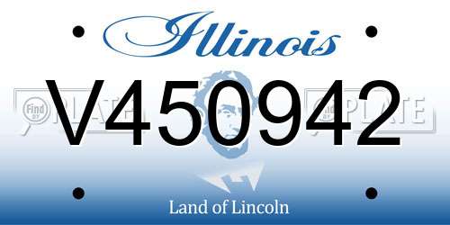 V450942 Illinois License Plate
