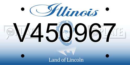V450967 Illinois License Plate