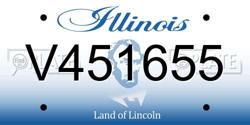 V451655 Illinois License Plate
