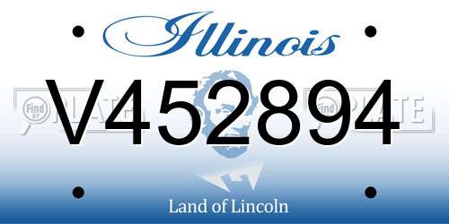 V452894 Illinois License Plate