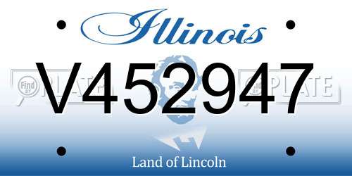 V452947 Illinois License Plate