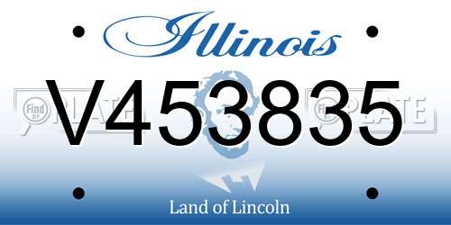 V453835 Illinois License Plate