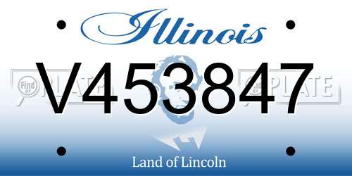 V453847 Illinois License Plate