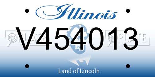 V454013 Illinois License Plate