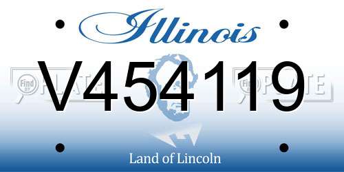 V454119 Illinois License Plate