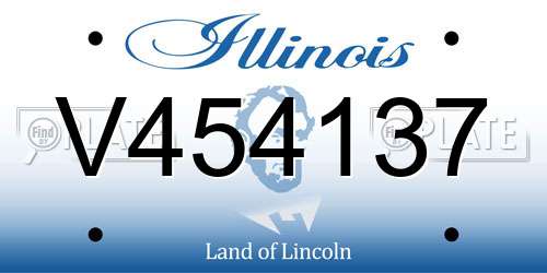 V454137 Illinois License Plate