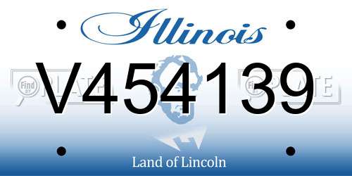 V454139 Illinois License Plate