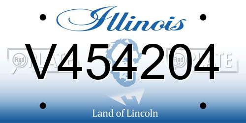 V454204 Illinois License Plate