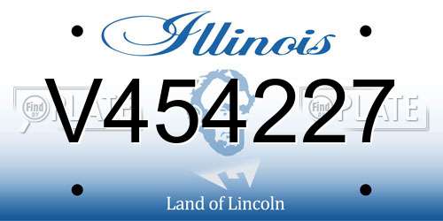 V454227 Illinois License Plate