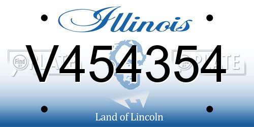 V454354 Illinois License Plate