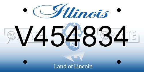 V454834 Illinois License Plate