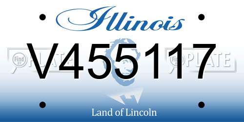 V455117 Illinois License Plate