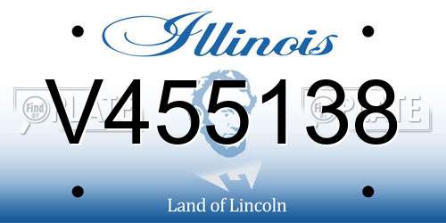 V455138 Illinois License Plate
