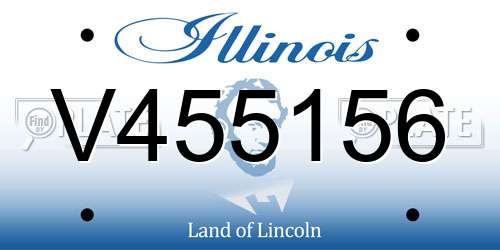 V455156 Illinois License Plate