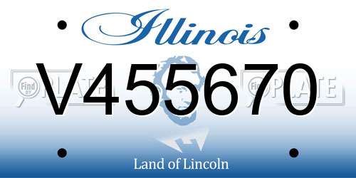 V455670 Illinois License Plate