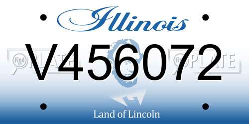 V456072 Illinois License Plate