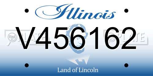 V456162 Illinois License Plate