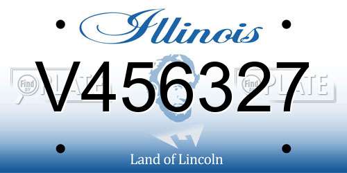 V456327 Illinois License Plate
