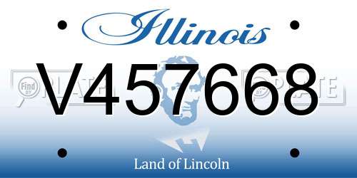 V457668 Illinois License Plate
