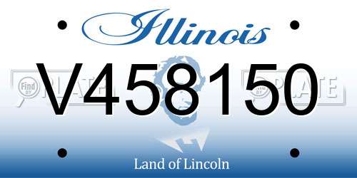 V458150 Illinois License Plate