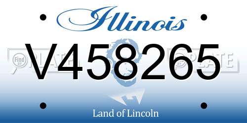 V458265 Illinois License Plate