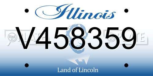 V458359 Illinois License Plate