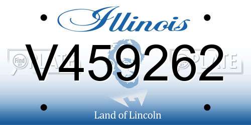 V459262 Illinois License Plate
